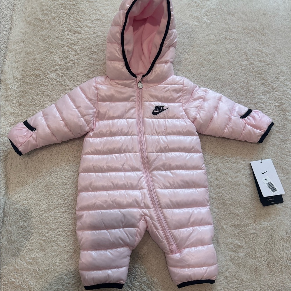 Nike one piece fleece lined puffer suit one piece for baby